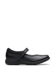 Clarks Black Standard Fit (F) Younger Girls Etch Pure Shoes - Image 2 of 8