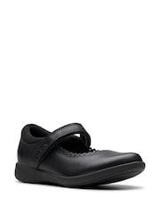 Clarks Black Standard Fit (F) Younger Girls Etch Pure Shoes - Image 4 of 8