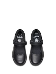Clarks Black Standard Fit (F) Younger Girls Etch Pure Shoes - Image 7 of 8