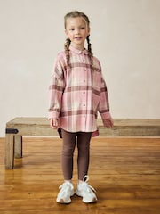 Pink Check 100% Cotton Shirt & Leggings Set (3-16yrs) - Image 1 of 7