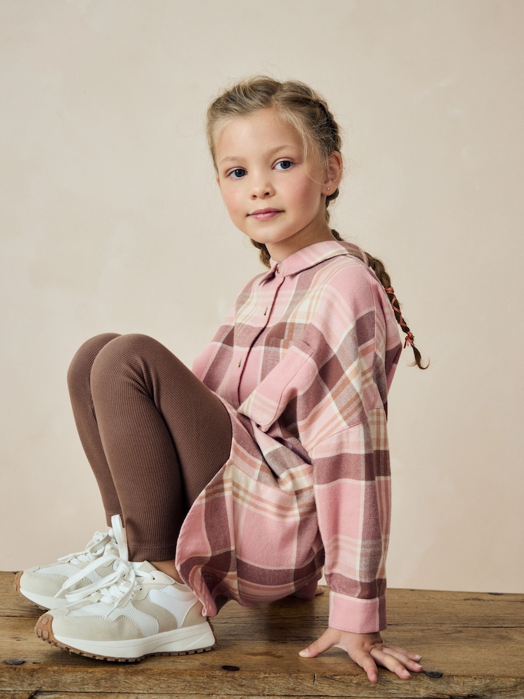 Pink - Set aus Kariertem Hemd aus 100% Baumwolle & Leggings (3-16J.) - Bild 2 von 7 Pink - Set aus Kariertem Hemd aus 100% Baumwolle & Leggings (3-16J.) - Bild 2 von 7