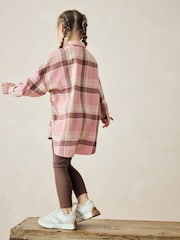 Pink Check 100% Cotton Shirt & Leggings Set (3-16yrs) - Image 4 of 7