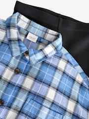 Blue Check 100% Cotton Shirt & Leggings Set (3-16yrs) - Image 6 of 6