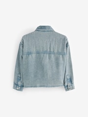Denim Blue Diamante - سترة Shacket مزخرفة (3-16 سنة) - Image 5 of 7