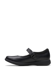 Clarks Black Wide Fit (G) Leather Etch Pure Shoes - Image 2 of 7
