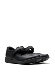 Clarks Black Wide Fit (G) Leather Etch Pure Shoes - Image 4 of 7