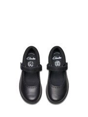 Clarks Black Wide Fit (G) Leather Etch Pure Shoes - Image 5 of 7