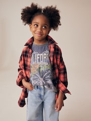 Red 100% Cotton Check Shirt And T-Shirt Set (3-16yrs) - Image 1 of 5