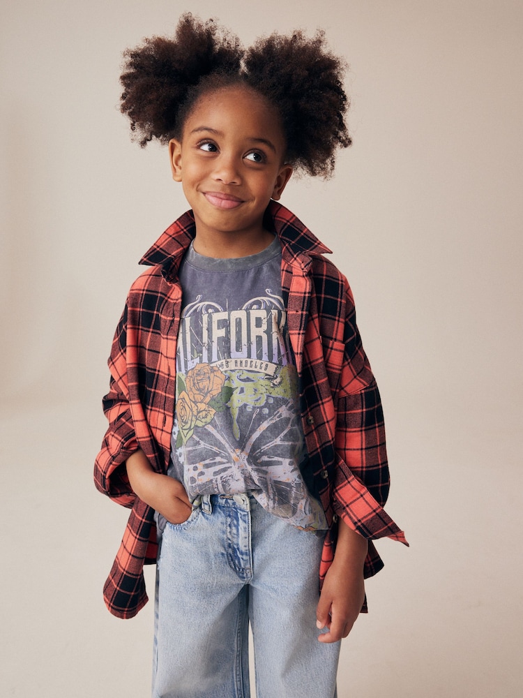 Red 100% Cotton Check Shirt And T-Shirt Set (3-16yrs) - Image 1 of 5