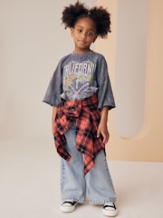 Red 100% Cotton Check Shirt And T-Shirt Set (3-16yrs) - Image 3 of 5