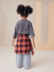 Red 100% Cotton Check Shirt And T-Shirt Set (3-16yrs) - Image 4 of 5