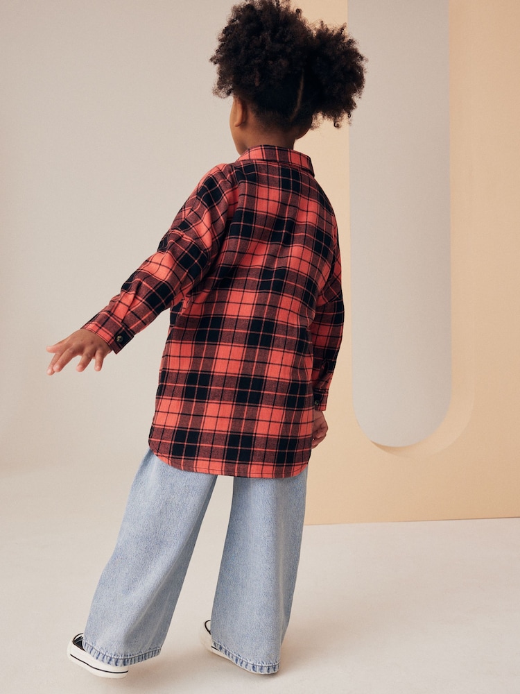 Red 100% Cotton Check Shirt And T-Shirt Set (3-16yrs) - Image 5 of 5
