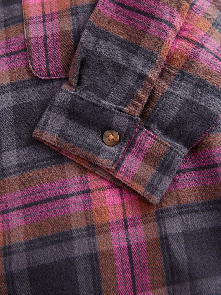 Purple 100% Cotton Check Shirt And T-Shirt Set (3-16yrs) - Image 10 of 10