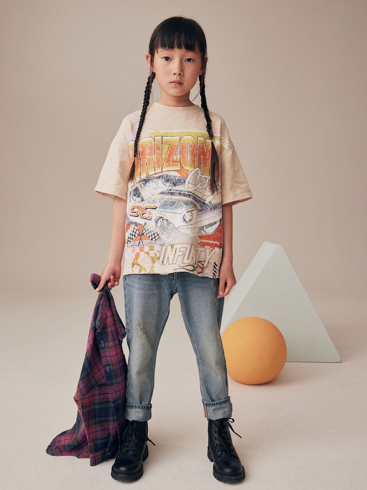Purple 100% Cotton Check Shirt And T-Shirt Set (3-16yrs) - Image 2 of 10