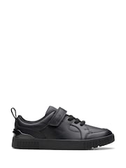 Clarks Black Wide Fit (G) Leather Oslo Flare Shoes - Image 1 of 7