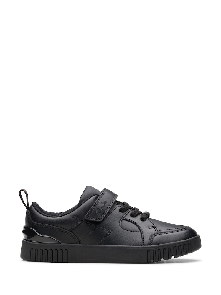 Clarks Black Wide Fit (G) Leather Oslo Flare Shoes - Image 1 of 7