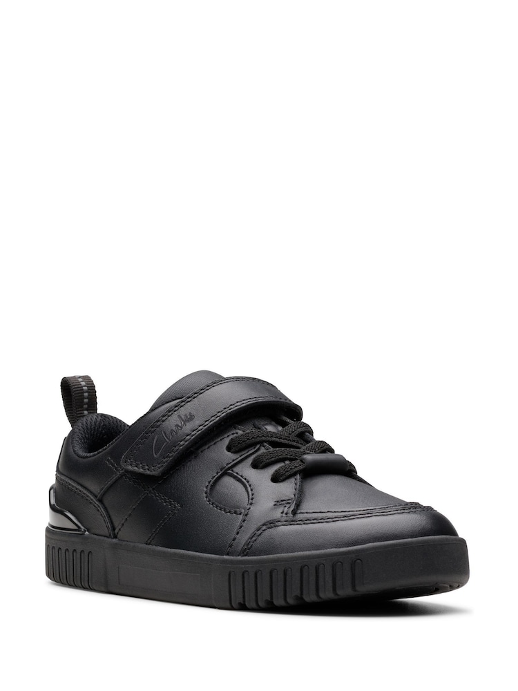 Clarks Black Wide Fit (G) Leather Oslo Flare Shoes - Image 7 of 7