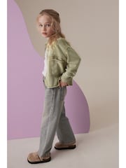 Khaki Green Butterfly Embellished Shacket (3-16yrs) - Image 2 of 4
