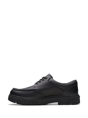Clarks Black Extra Wide Fit (H) Leather Lorcam Edge Shoes - Image 2 of 7
