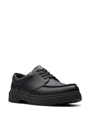Clarks Black Extra Wide Fit (H) Leather Lorcam Edge Shoes - Image 3 of 7