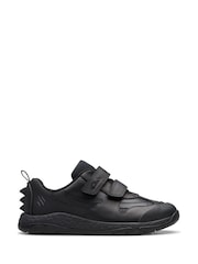 Clarks Black Wide Fit (G) Leather Steggy Pace Shoes - Image 1 of 6