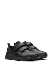 Clarks Black Wide Fit (G) Leather Steggy Pace Shoes - Image 4 of 6