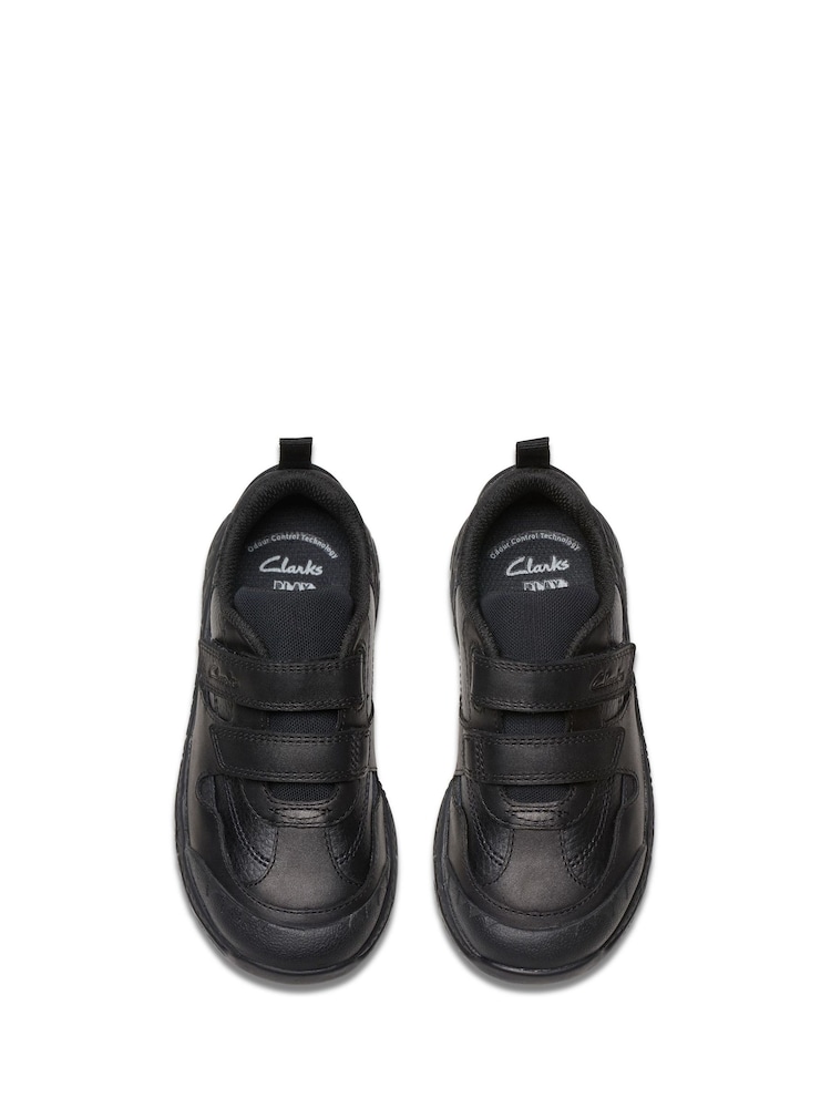 Clarks Black Wide Fit (G) Leather Steggy Pace Shoes - Image 6 of 6
