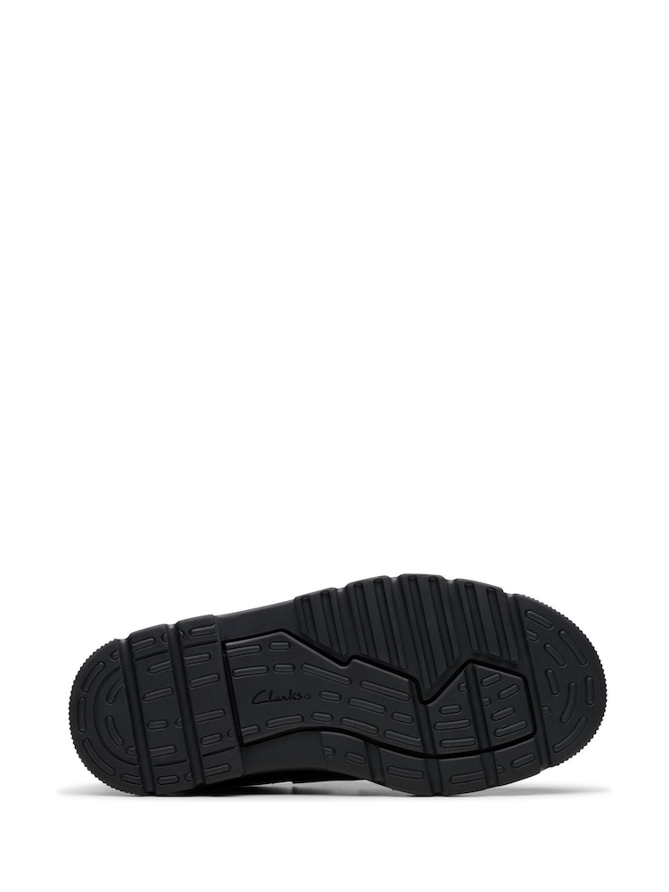 Clarks Black Standard Fit (F) Leather Lorcam Loop School Shoes - Image 5 of 6