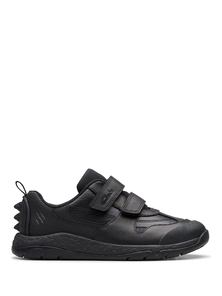 Clarks Black Extra Wide Fit (H) Leather Steggy Pace Shoes - Image 1 of 7