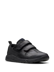 Clarks Black Extra Wide Fit (H) Leather Steggy Pace Shoes - Image 3 of 7