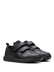 Clarks Black Extra Wide Fit (H) Leather Steggy Pace Shoes - Image 4 of 7