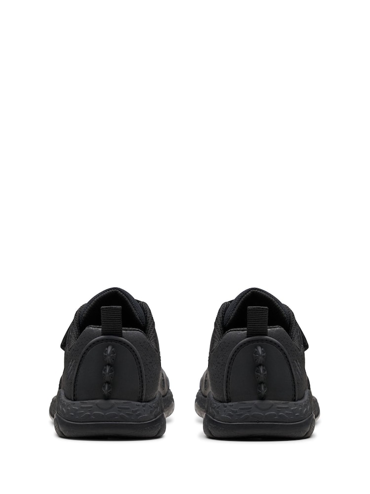 Clarks Black Extra Wide Fit (H) Leather Steggy Pace Shoes - Image 6 of 7