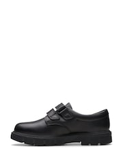 Clarks Black Wide Fit (G) Leather Lorcam Loop Shoes - Image 2 of 6