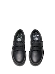 Clarks Black Wide Fit (G) Leather Lorcam Loop Shoes - Image 5 of 6