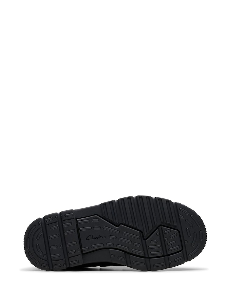 Clarks Black Wide Fit (G) Leather Lorcam Loop Shoes - Image 6 of 6
