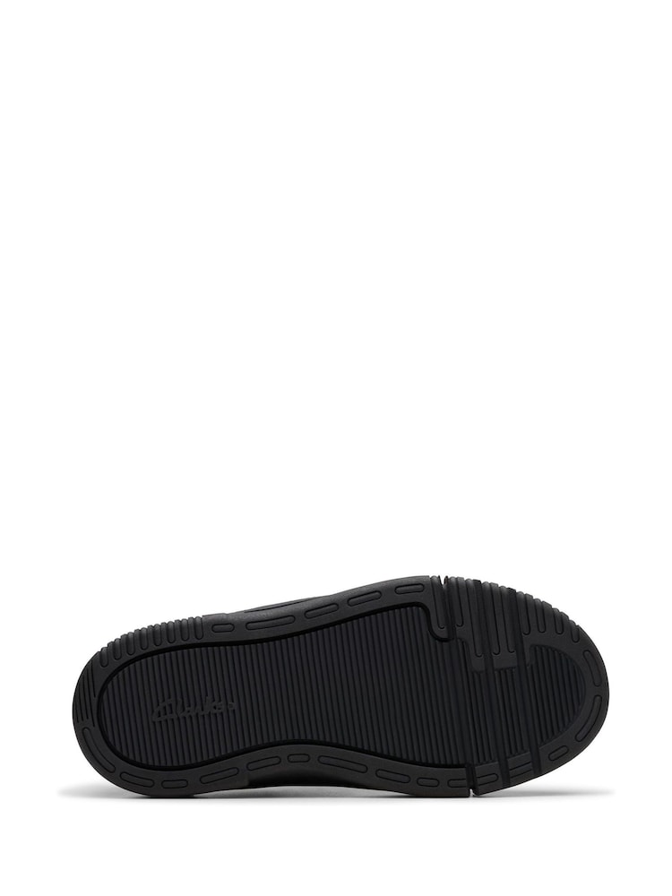Clarks Black Wide Fit (G) Leather Oslo Sky School Shoes - Image 2 of 7