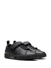 Clarks Black Wide Fit (G) Leather Oslo Sky School Shoes - Image 3 of 7
