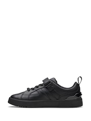 Clarks Black Wide Fit (G) Leather Oslo Sky School Shoes - Image 6 of 7