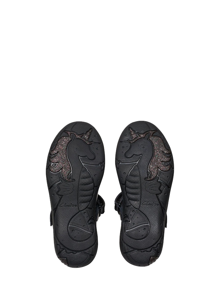 Clarks Black Standard Fit (F) Patent Relda Gem Shoes - Image 8 of 8
