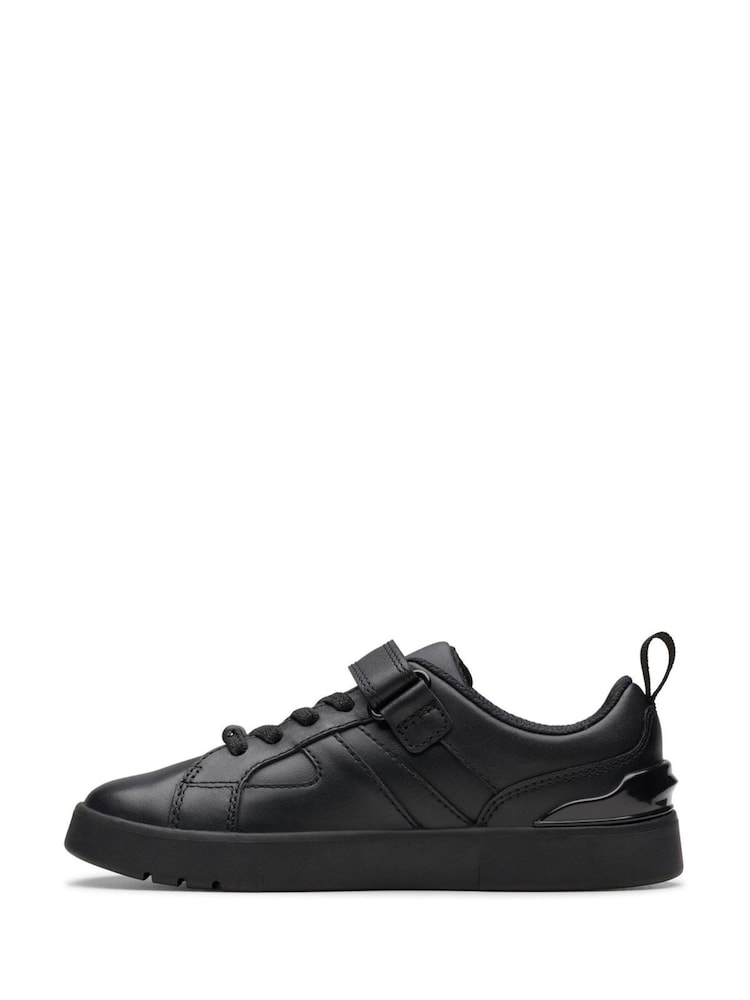 Clarks Black Standard Fit (F) Leather Oslo Sky School Shoes - Image 2 of 7 Clarks Black Standard Fit (F) Leather Oslo Sky School Shoes - Image 2 of 7