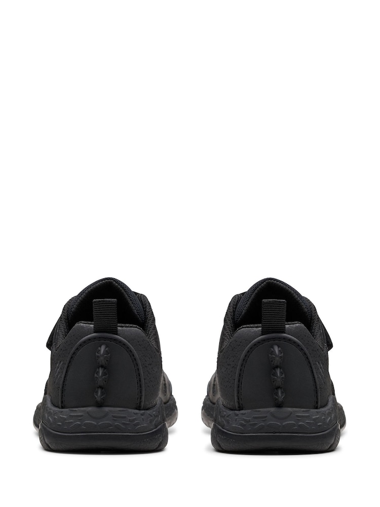 Clarks Black Standard Fit (F) Leather Steggy Pace School Shoes - Image 5 of 7
