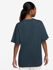 Nike Armory Navy Oversized Mini Swoosh Sportswear 100% Cotton T-Shirt - Image 2 of 3