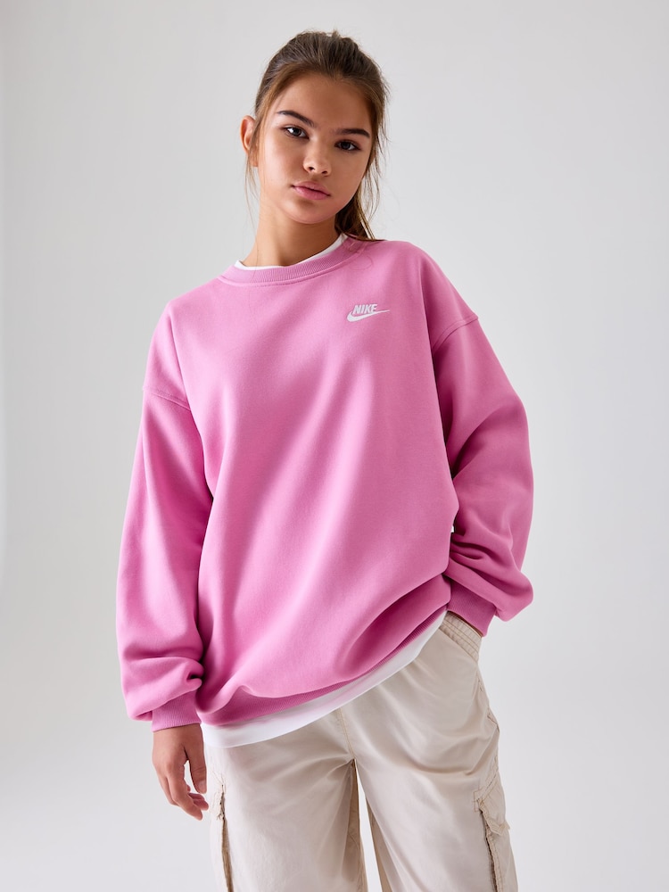 Ružová Flamingo - Flísová mikina Nike Oversized Club - Obrázok 1 z 4