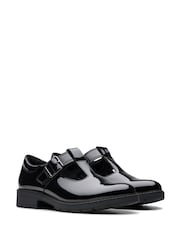 Clarks Black Standard Fit (F) Patent Loxham Bar Shoes - Image 4 of 8