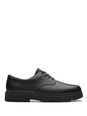 Clarks Black Extra Wide Fit (H) Leather Lorcam Loop School Shoes - Image 1 of 7