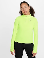 Nike Yellow Volt Dri-FIT Long Sleeve Half Zip Top - Image 1 of 6