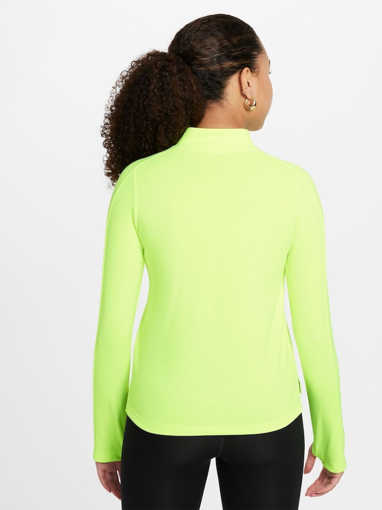 Nike Yellow Volt Dri-FIT Long Sleeve Half Zip Top - Image 2 of 6