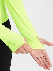 Nike Yellow Volt Dri-FIT Long Sleeve Half Zip Top - Image 4 of 6