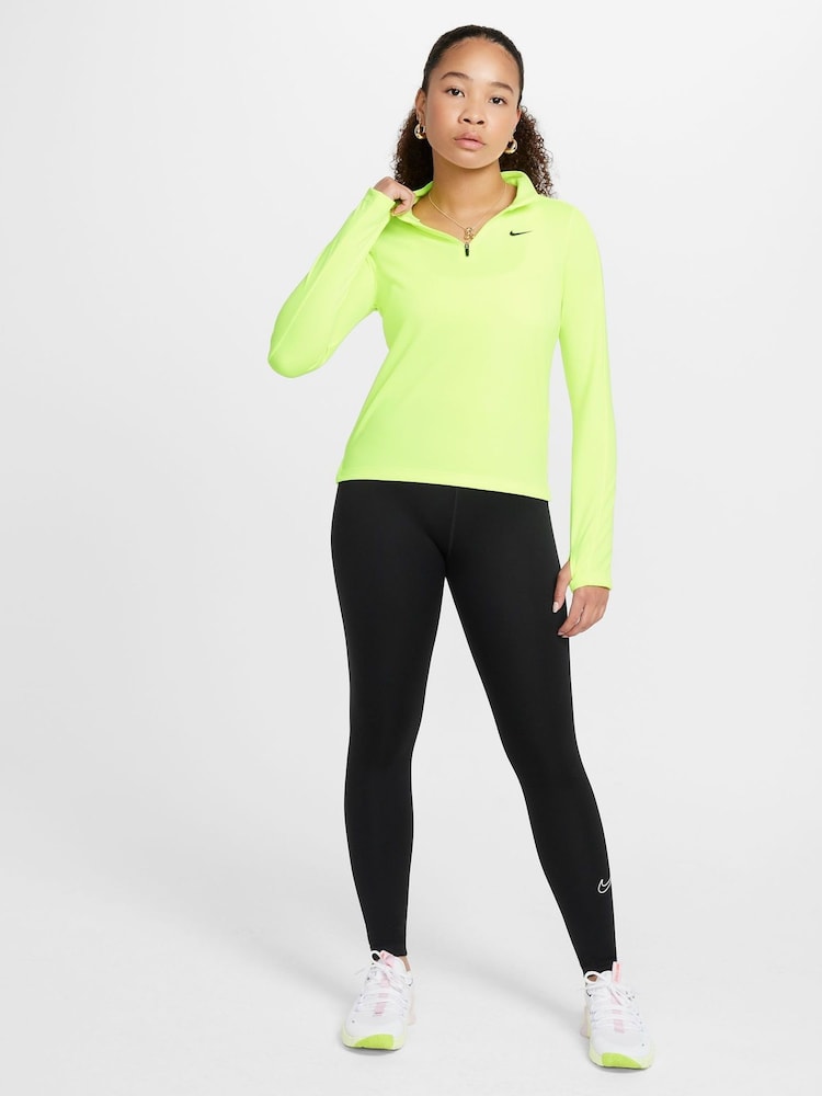 Nike Yellow Volt Dri-FIT Long Sleeve Half Zip Top - Image 6 of 6