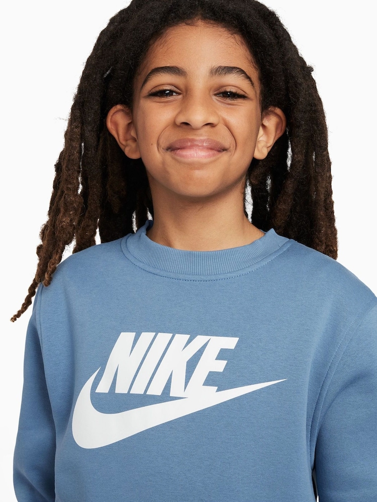 Nike Aegean Blue Club Fleece Logo Sweatshirt - Image 3 of 3
